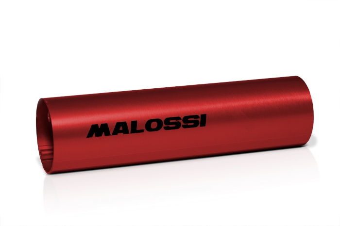 tubo silenziador con ø externo 60 en aluminio anodizado rojo