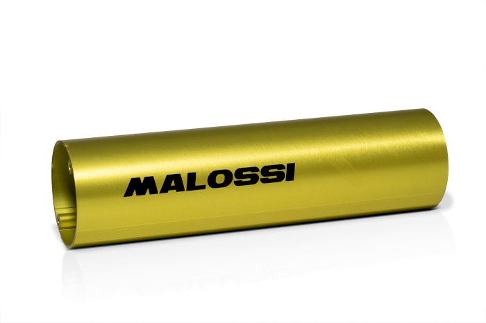 tubo silenziador con ø externo 60 en aluminio anodizado amarillo