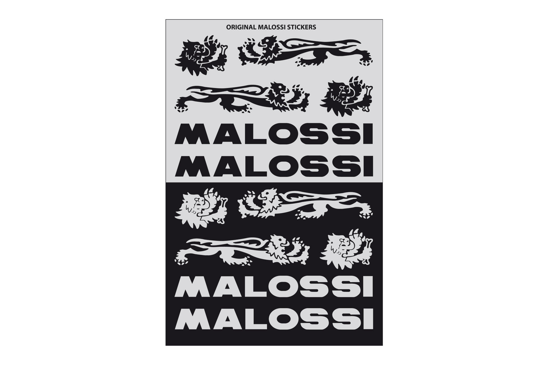 FOLDER of MALOSSI BLACK and SILVER MINI STICKERS 11,5x16,8 cm