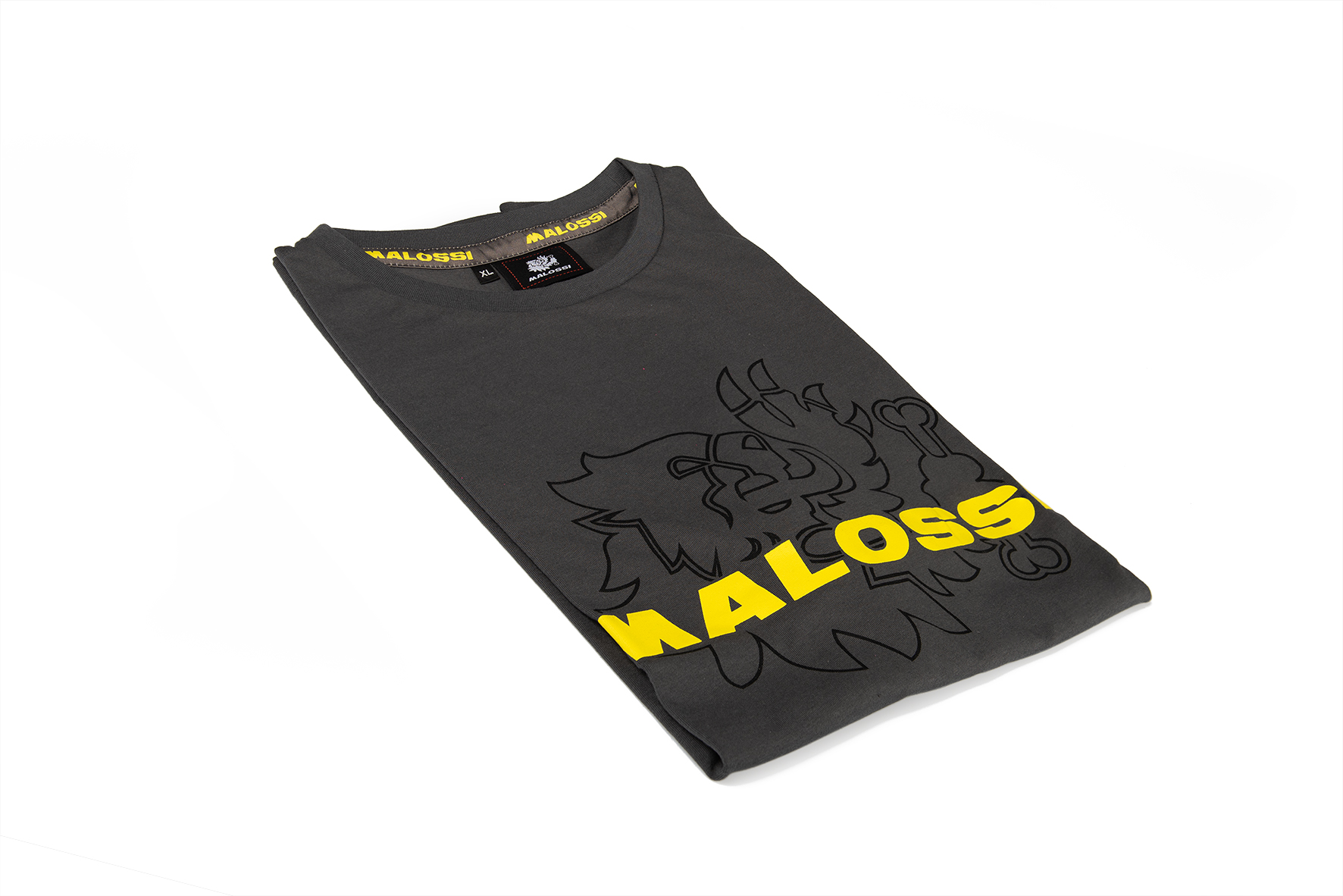 Charcoal grey T-shirt with Malossi fluo logo - size S