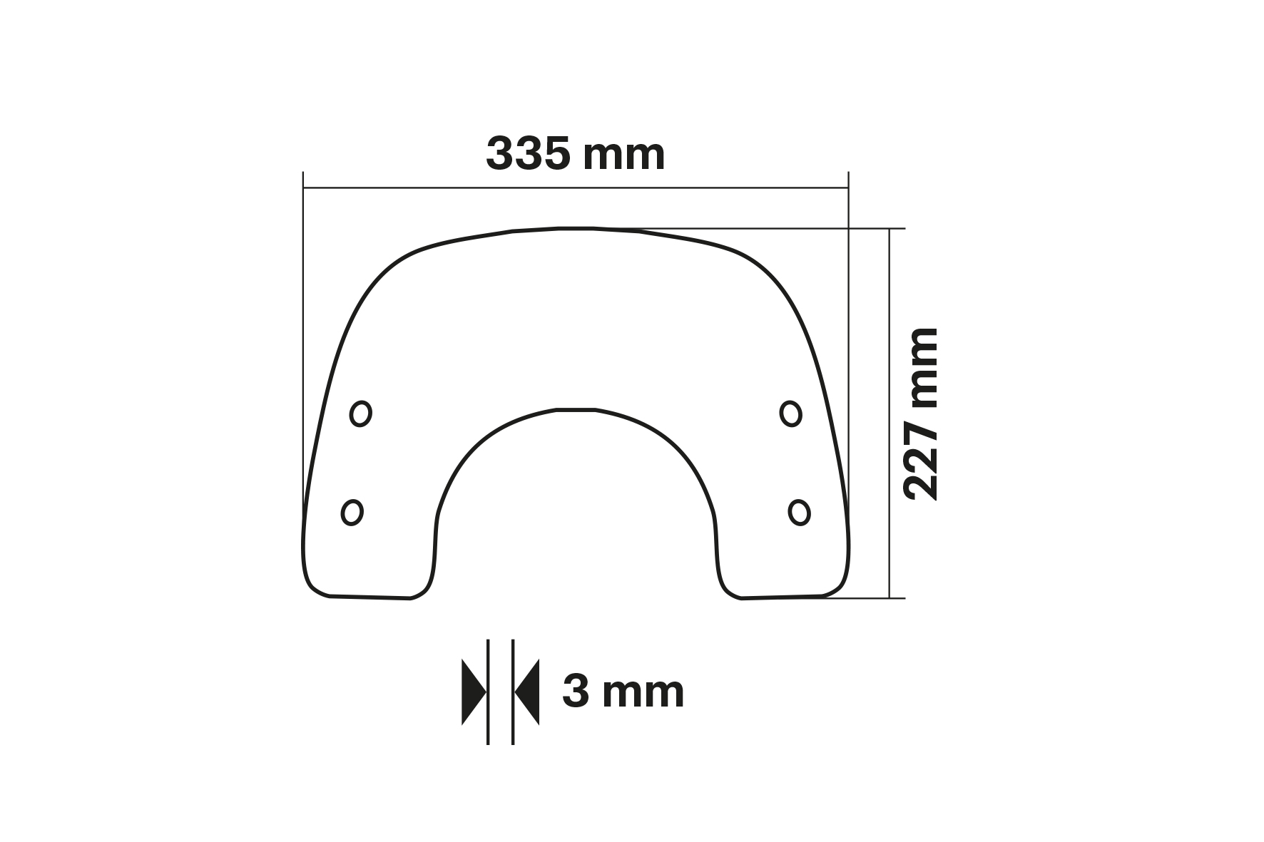 Clear SPORT screen - width 335 x height 227 x thickness 3 mm