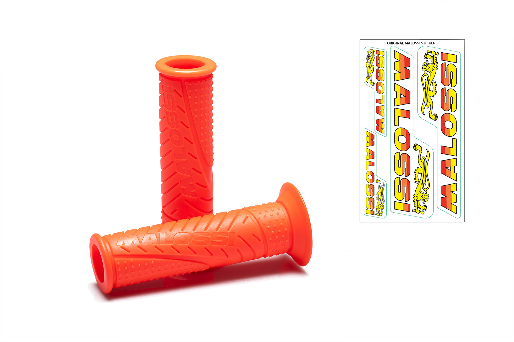 2 MALOSSI MHR FLUO ORANGE GRIPS (mod. without side fastening)